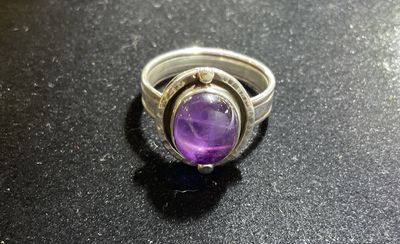 PA Amethyst Oval Sterling Ring