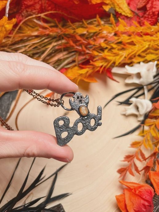 Sunstone Ghost Boo Necklace