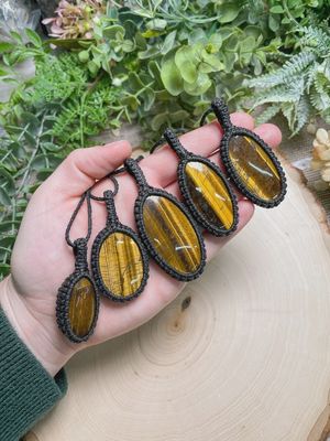 Tiger Eye Macrame Necklace