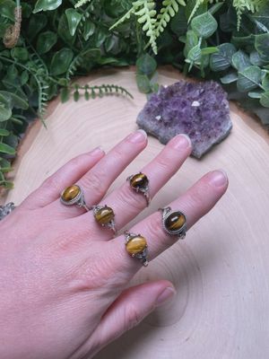 Tiger Eye Adjustable Ring