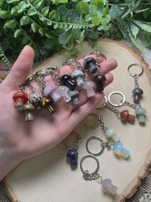 Crystal Mushroom Keychain