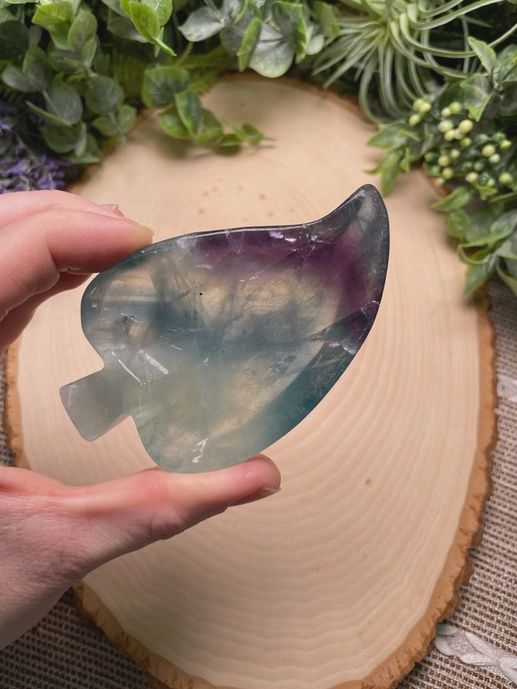 Rainbow Fluorite Leaf Bowl