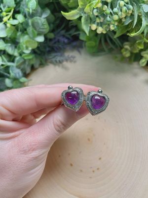 Amethyst Heart Adjustable Ring