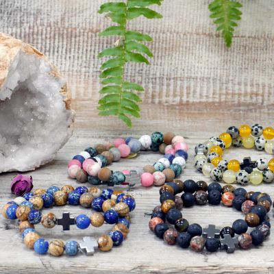 Set of 2 Friendship Bracelets - Assorted Gemstones