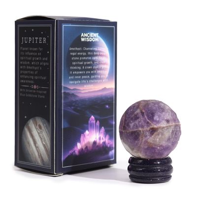 Amethyst Planet on a Solar Goldstone Stand (JUPITER) - 40mm