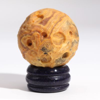 Crazy Lace Agate Planet on a Solar Goldstone Stand (MERCURY) - 40mm