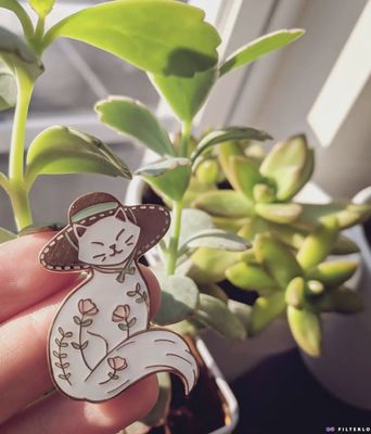 Garden Witch Kitty Enamel Pin