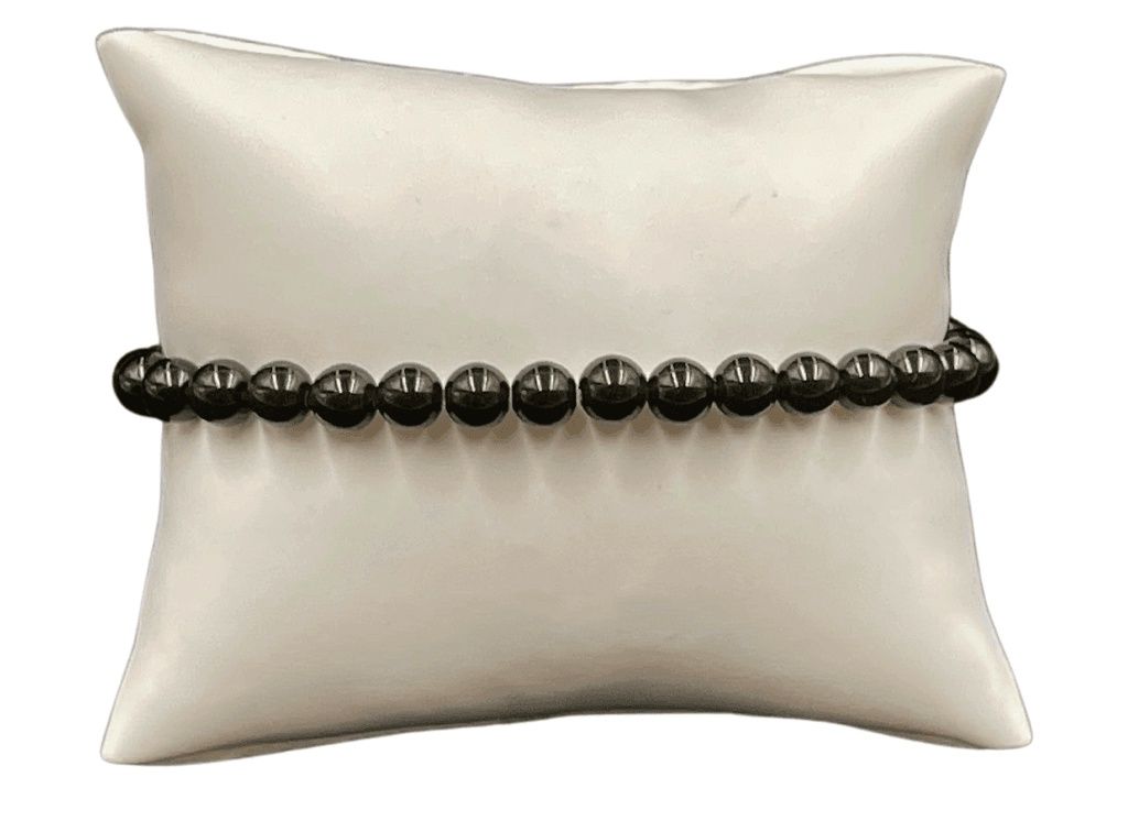 6mm Black Obsidian Bead Stretch Bracelet