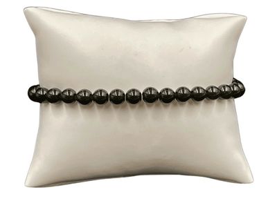6mm Black Obsidian Bead Stretch Bracelet