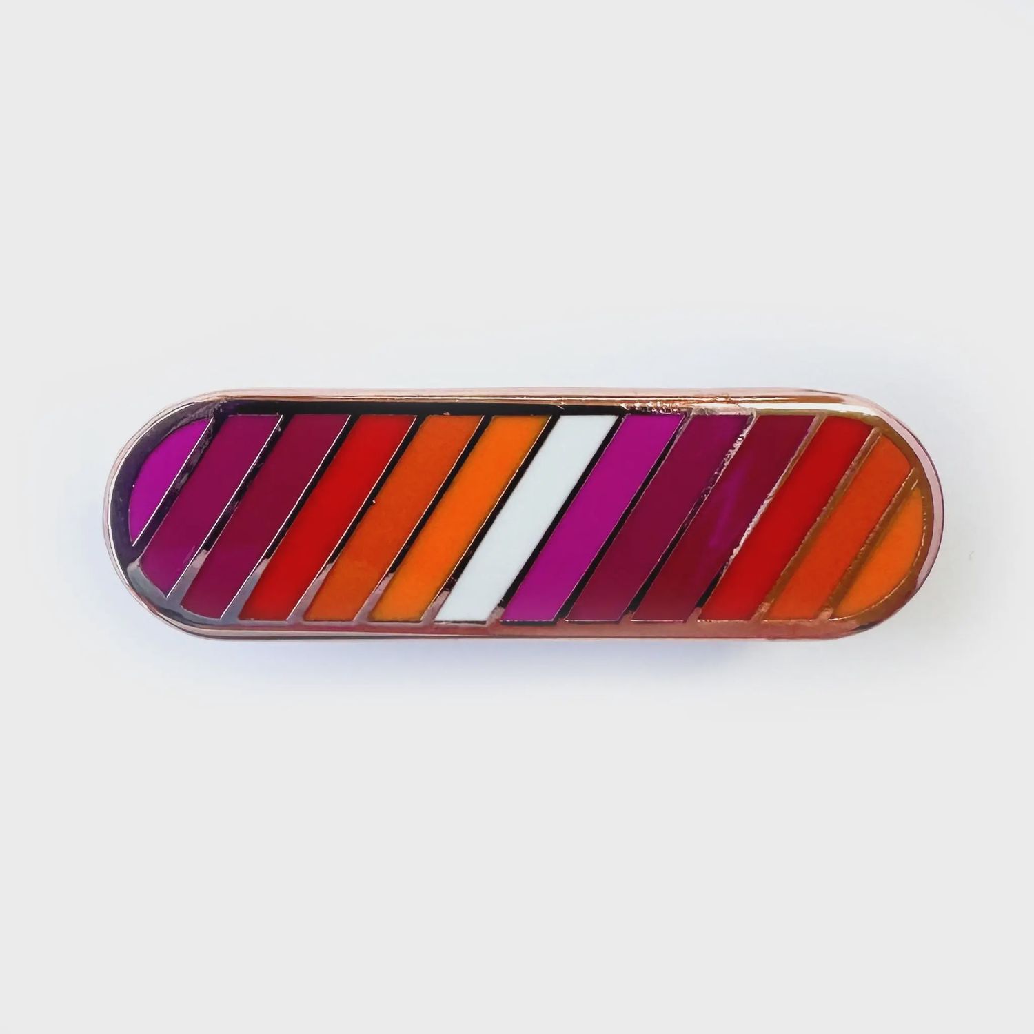 Lesbian Pride Plaque Enamel Pin
