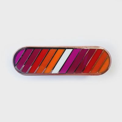 Lesbian Pride Plaque Enamel Pin