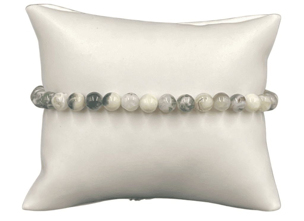 6mm Tree Agate Bead Stretch Bracelet