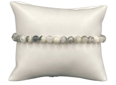 6mm Tree Agate Bead Stretch Bracelet