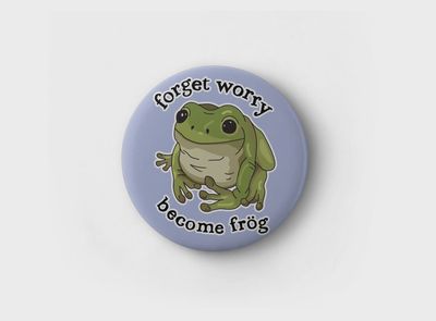 Forget Worry Frog Pin