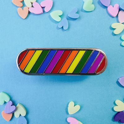 Rainbow Pride Plaque Enamel Pin