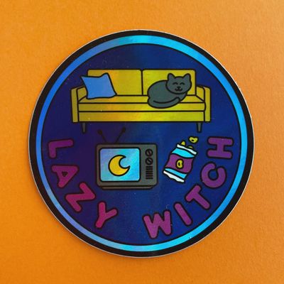 Lazy Witch Holographic Sticker