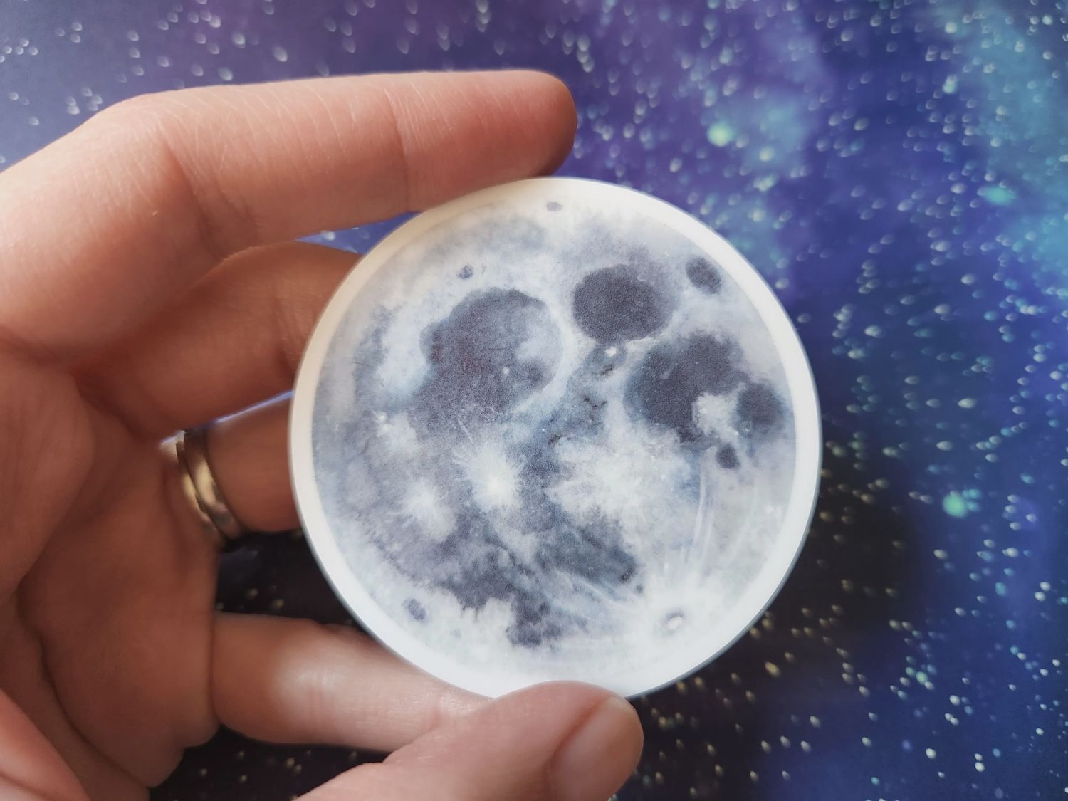 Watercolor Moon Science art Astronomy Vinyl Sticker