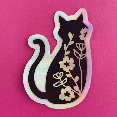 Floral Familiar Holographic Sticker