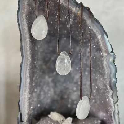Polished Rock Quartz Necklace