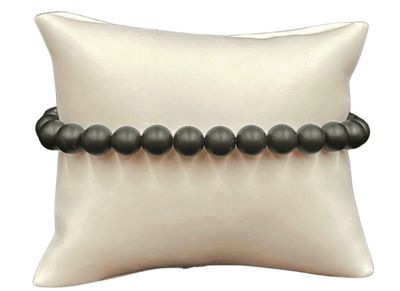 8mm Matte Black Onyx Bead Stretch Bracelet