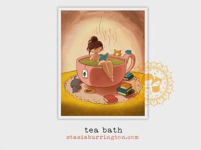 Cozy Tea Bath Art Print | 8x10in