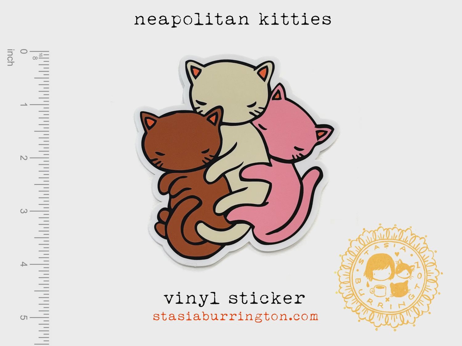 Neapolitan Spooning Cats Sticker