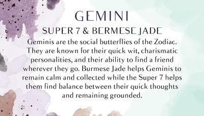 6mm Bead Gemini Zodiac Bracelet Jade and Super 7