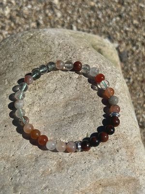 6mm Bead Bracelet | Saturn Return - Phantom Quartz &amp; Mahogany Obsidian