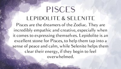 6mm Bead Pisces Zodiac Bracelet Amethyst and Selenite