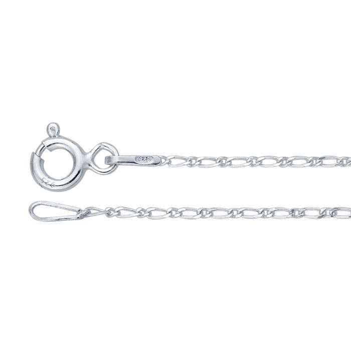 16in Sterling Silver 1.1mm Diamond-Cut Long &amp; Short Chain
