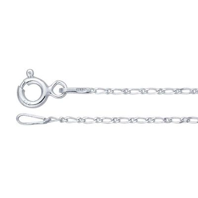 16in Sterling Silver 1.1mm Diamond-Cut Long &amp; Short Chain