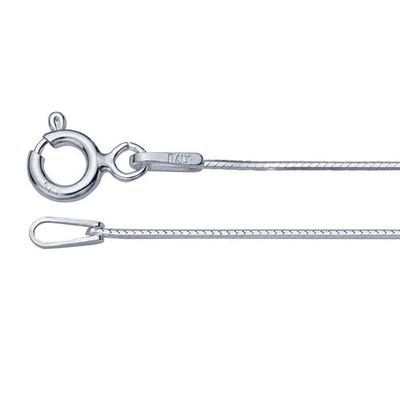 16in Sterling Silver 0.7mm Eight-Sided Seamed Snake Chain