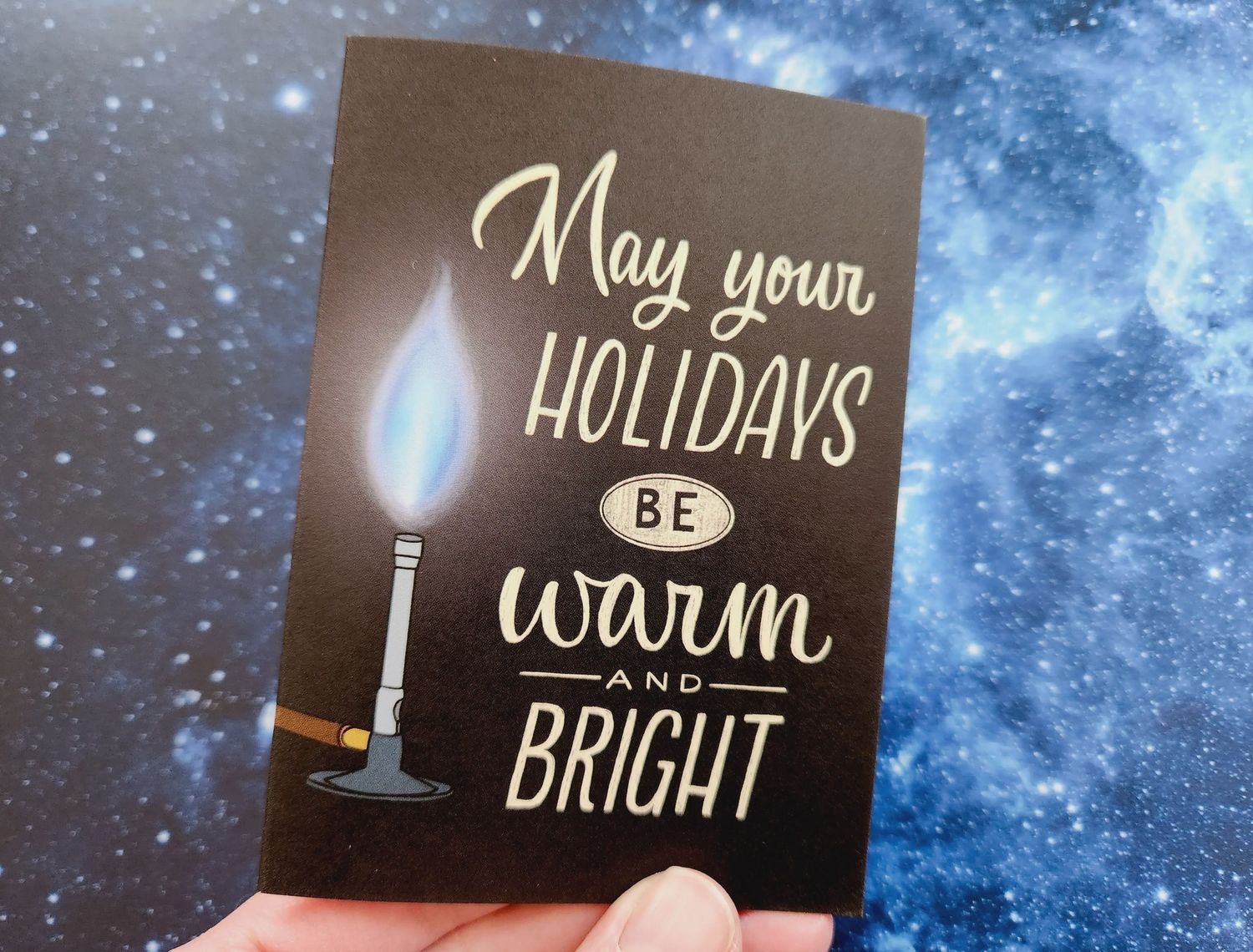 Chemistry Bunsen Burner Holiday Greeting Card