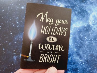 Chemistry Bunsen Burner Holiday Greeting Card