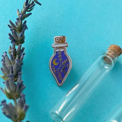 Floral Potion Bottle Enamel Pin