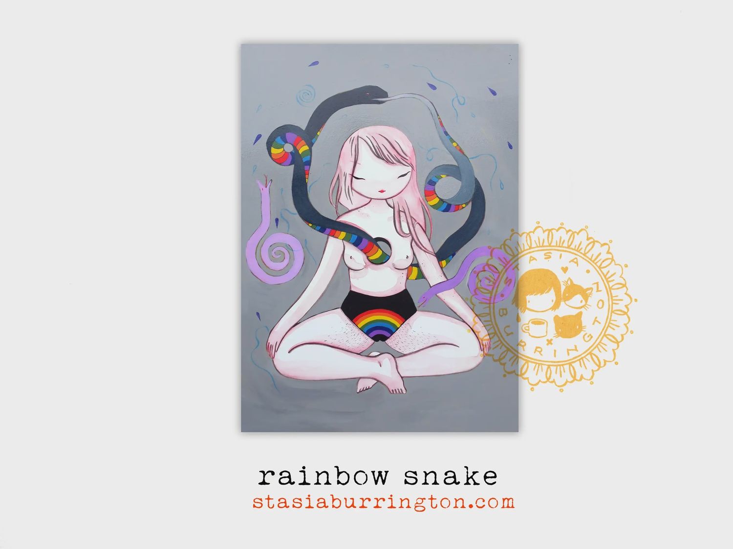 Rainbow Snake 5x7 Postcard Art Print