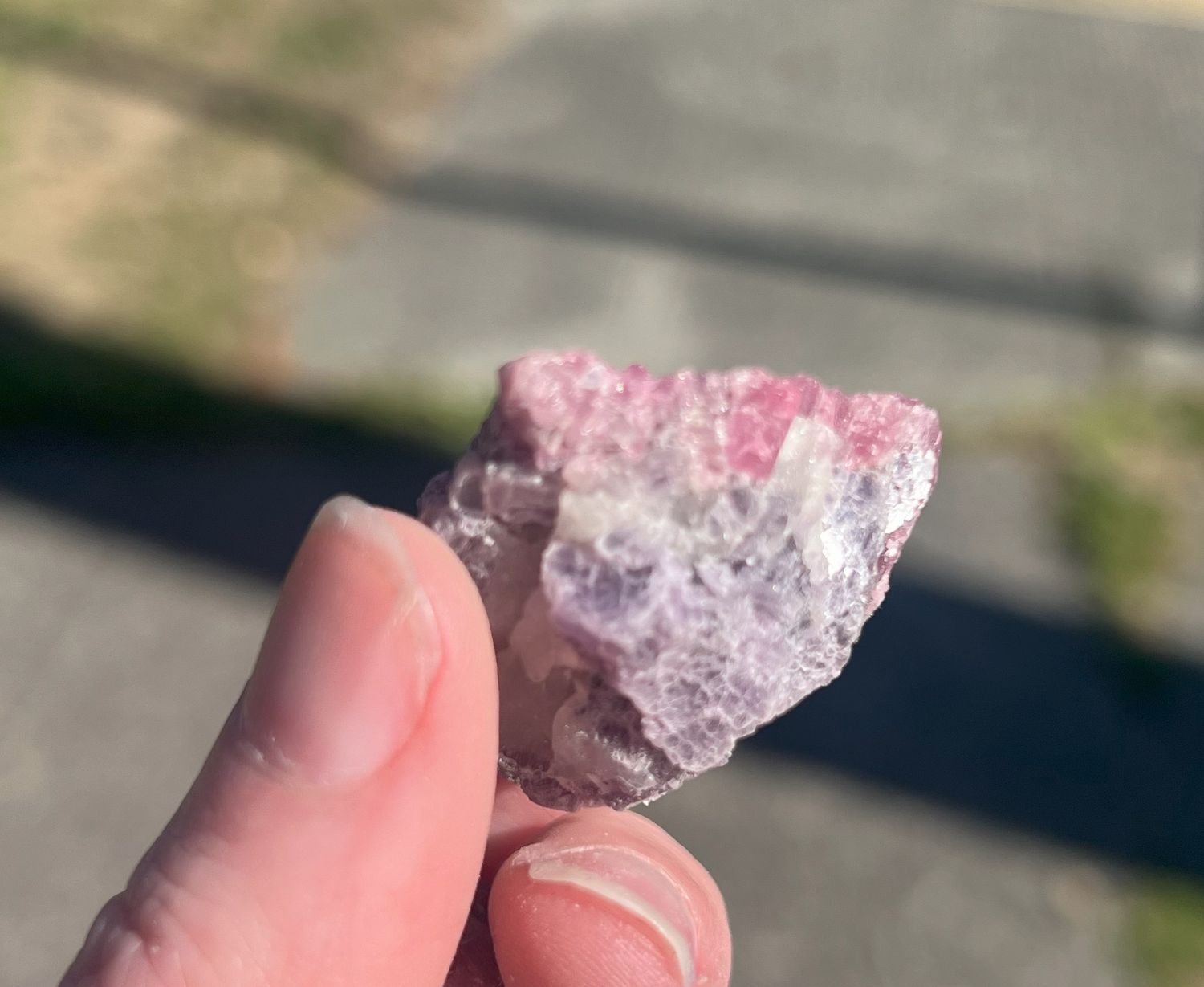 Tourmaline in Quartz 54x Flat (by piece), Type: Lepidolite and Rubellite