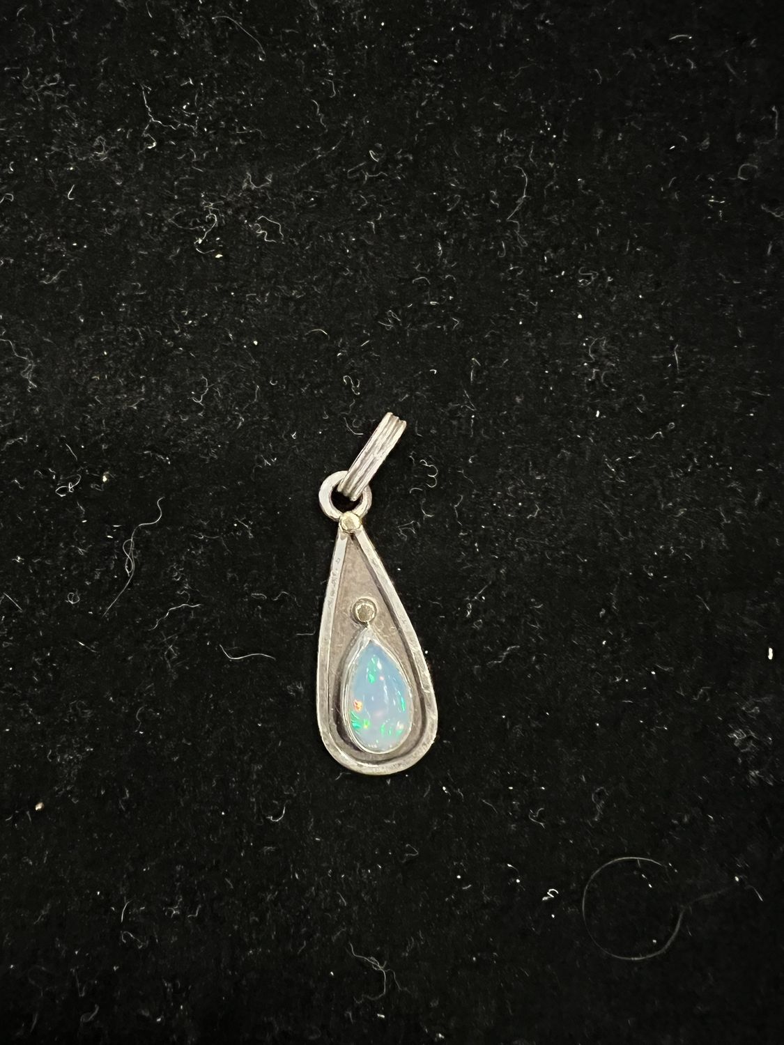 PA Ethiopian Opal Teardrop Sterling Pendant