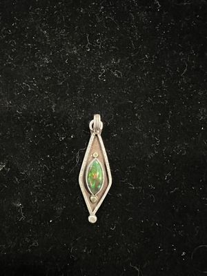 PA Marquis Black Opal Sterling Pendant w 24k Gold Accents