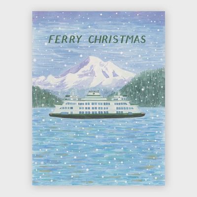 Ferry Christmas Card - Pacific Northwest Holiday Card