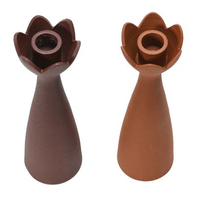 Textured Metal Flower Sphere Stand