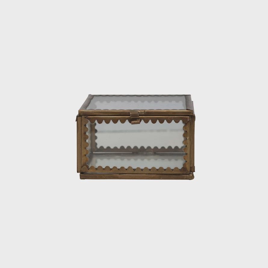 Glass &amp; Brass Display Box with Scalloped Edges