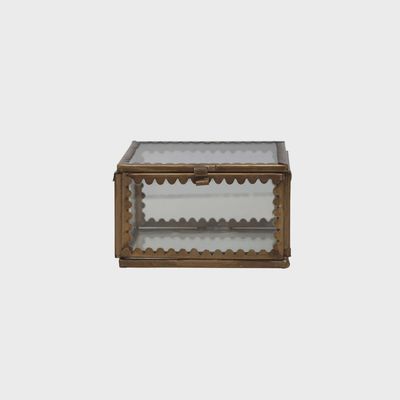 Glass &amp; Brass Display Box with Scalloped Edges