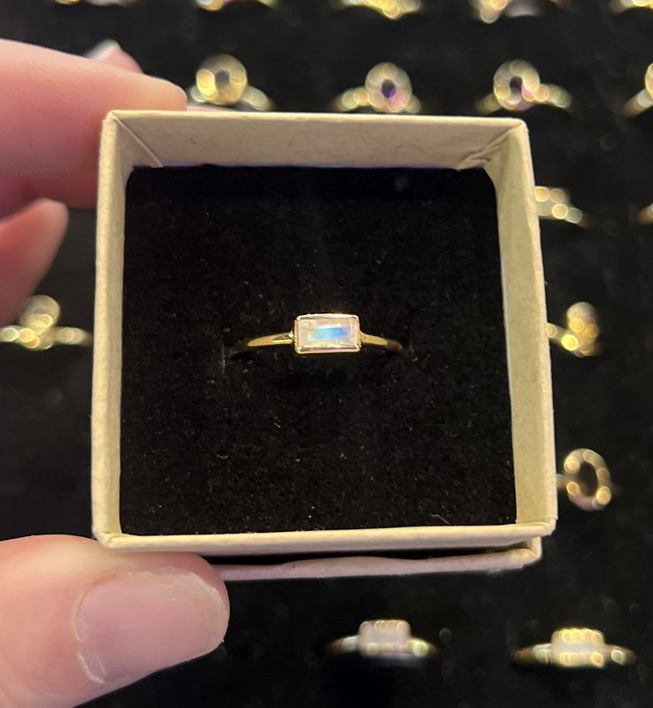 Graced Gold Stackable Ring Moonstone