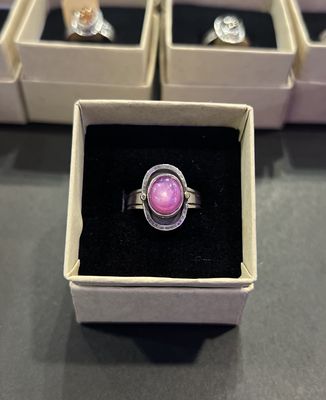 PA Star Ruby Sterling Ring w 24k Gold Accents