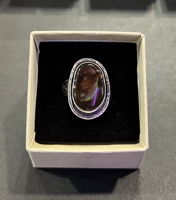 PA Fire Agate Celtic Band Ring - Large Stone