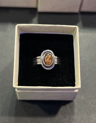 PA Golden Rutile Oval Sterling Ring