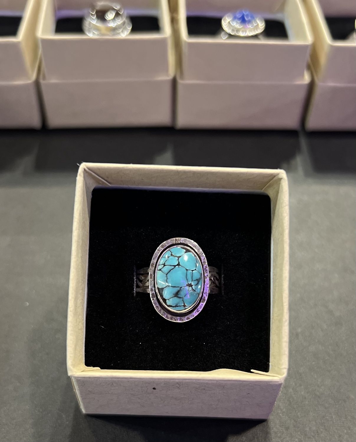 PA Turquoise Sterling Celtic Band Ring