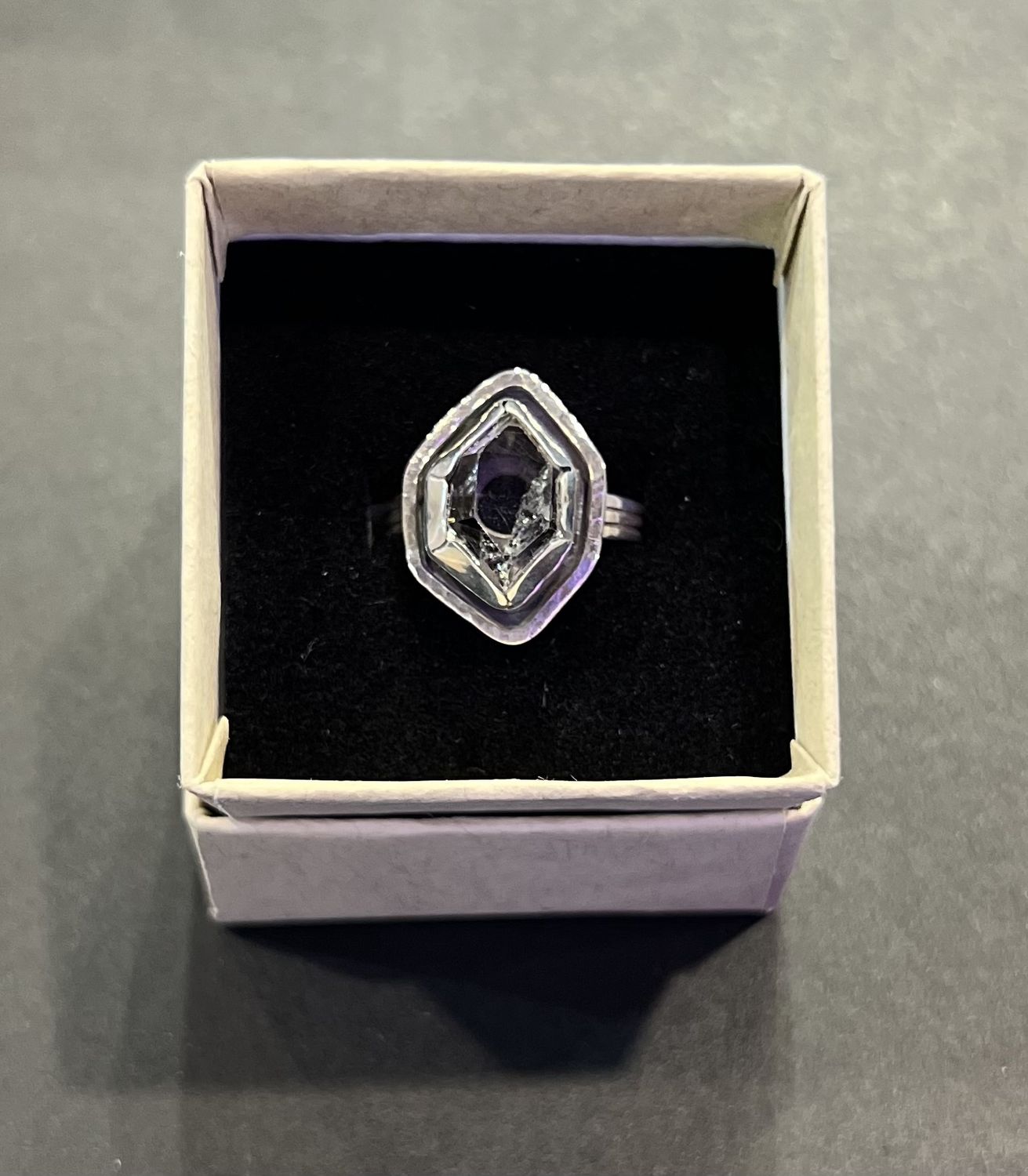 PA Diamond Quartz Sterling Ring