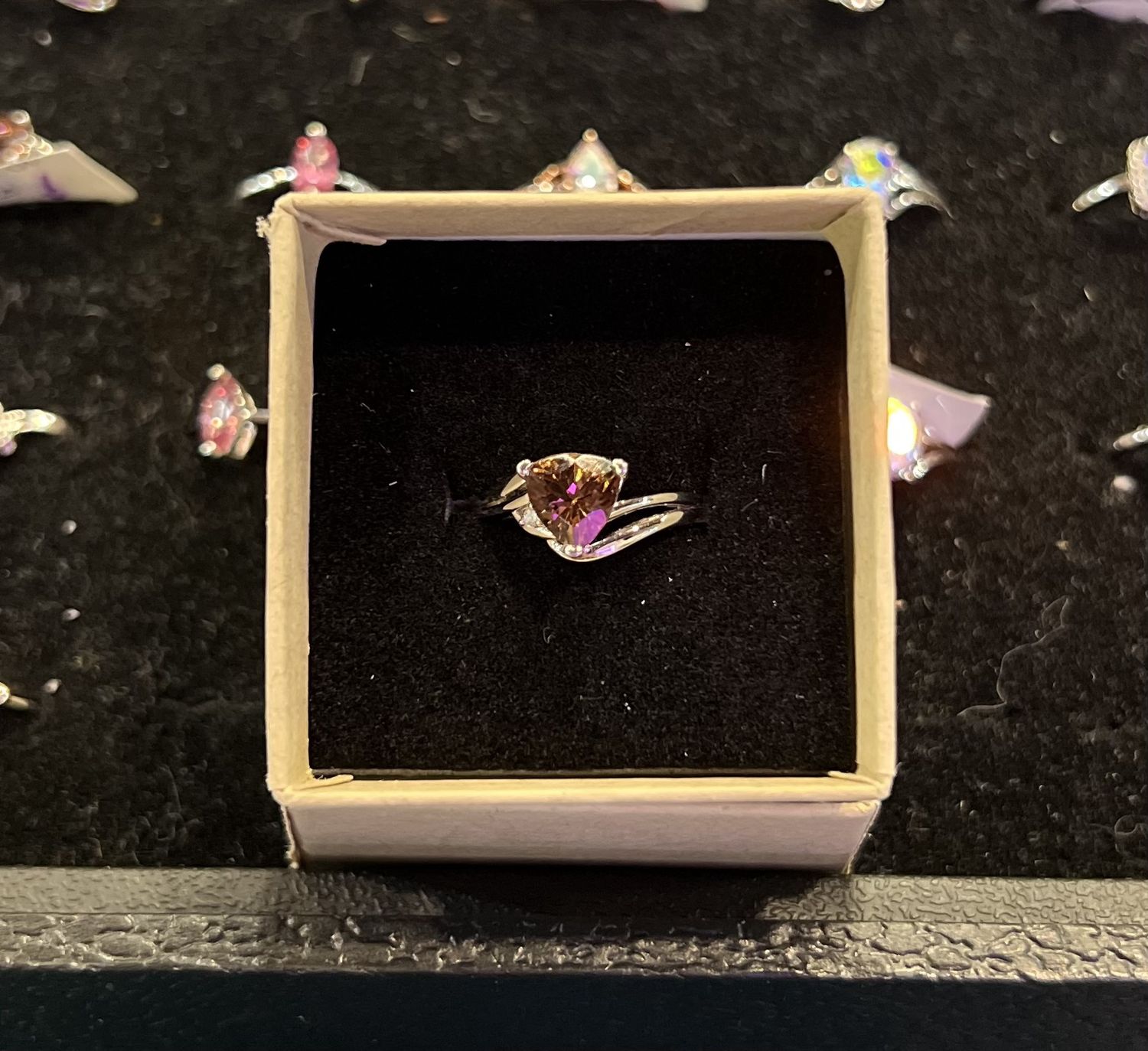 Pink Tourmaline Faceted Heart Sterling Ring
